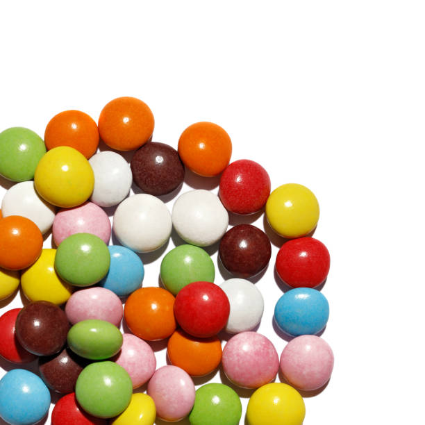 istock Colorful chocolate candies isolated on white 1023638706