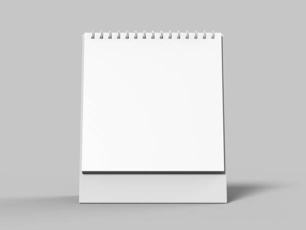 istock Blank desk top calendar isolated on white background for mock up and print designs. 3d render illustration. 1023642178