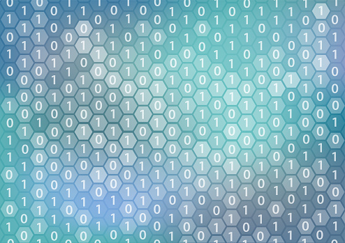 Quantum Computing Or Digitization Vector Background Displaying Bits And ...
