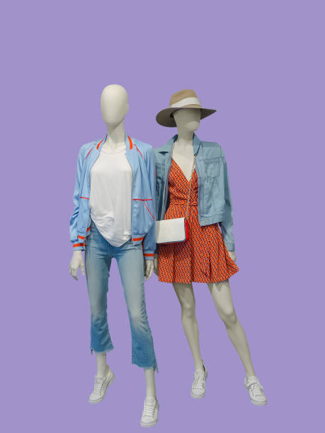Two full-length female mannequins.