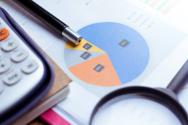 istock Many charts and graphs reflect the company's concept of data collection and statistical performance in the past year. 1023649012