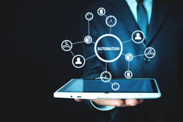 istock Business concept. Improving productivity, reliability and business processes. Automation concept 1023671616