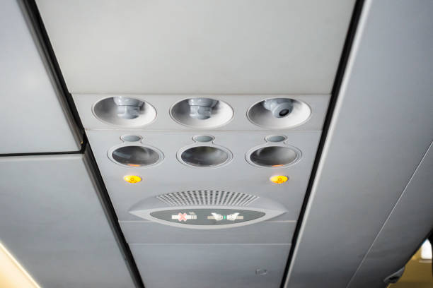 Airplane cabin interior detail