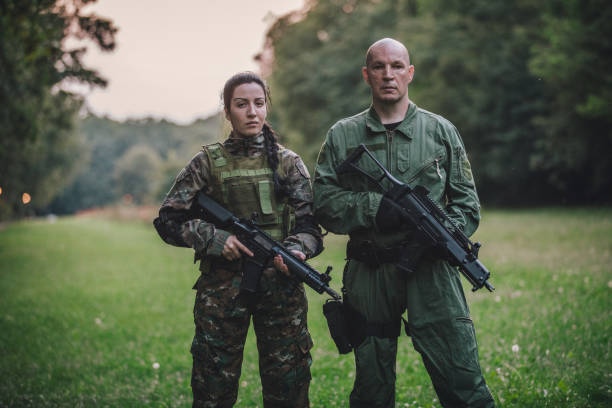 istock Man and woman special forces 1023680278
