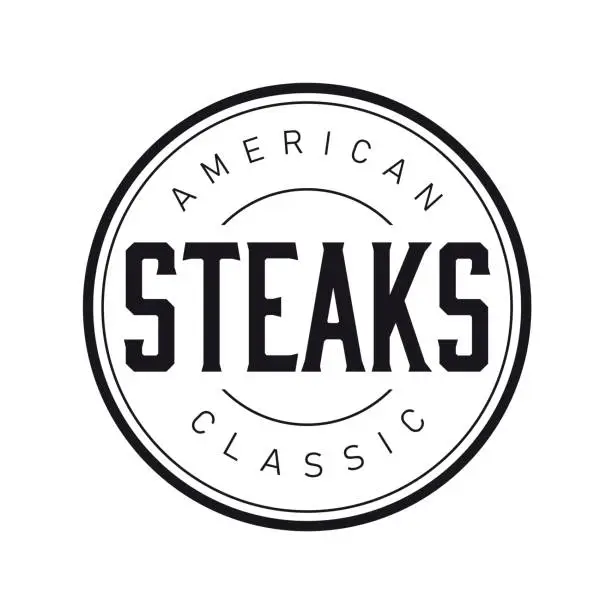 Vector illustration of American Classic Steaks vintage