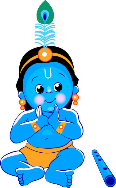Krishna Happy Janmashtami Blue Baby Lord Krishna For Your Design Indian  Celebration Stock Illustration - Download Image Now - iStock