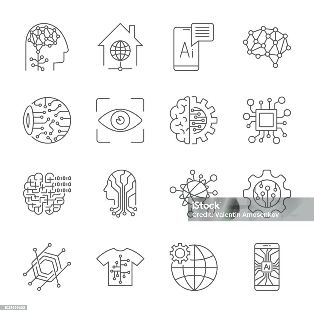 Industry 4.0, Artificial Intelligence and Internet of Things icons set. Digitalization concept enterprise IoT, smart factory, industry 4.0, AI - vector illustration Industry 4.0, Artificial Intelligence and Internet of Things icons set. Digitalization concept enterprise IoT, smart factory, industry 4.0, AI - vector illustration EPS 10 Icon Symbol stock vector