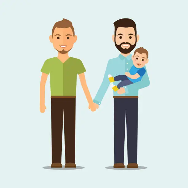 Vector illustration of Homosexual family