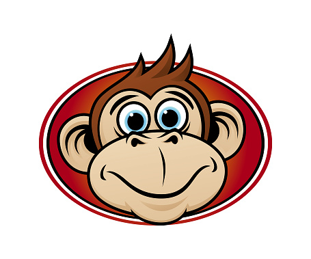 Cartoon Monkey Mascot Head Vector Emblem Stock Illustration - Download  Image Now - Ape, Monkey, Orangutan - iStock