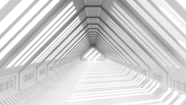 istock Futuristic Background. Corridor of Spaceship, 3D Rendering 1023754476