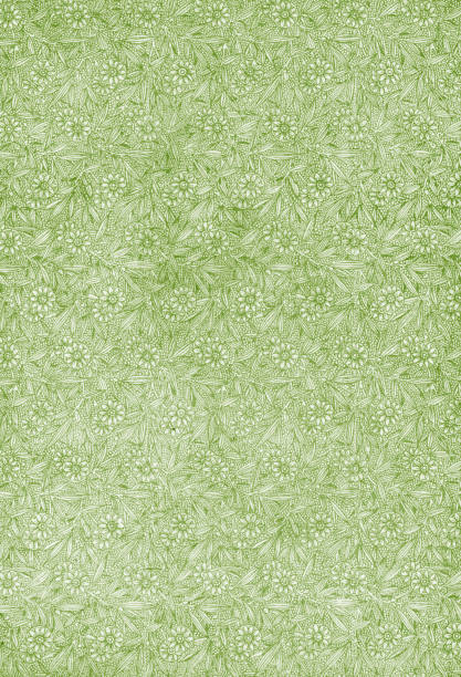 istock Vintage green floral pattern paper 1023764080