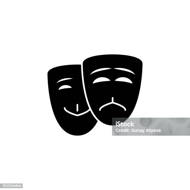 Mask Of Happiness And Sorrow Icon Element Of Theater And Art Illustration Premium Quality Graphic Design Icon Signs And Symbols Collection Icon For Websites Web Design Stock Illustration - Download Image Now