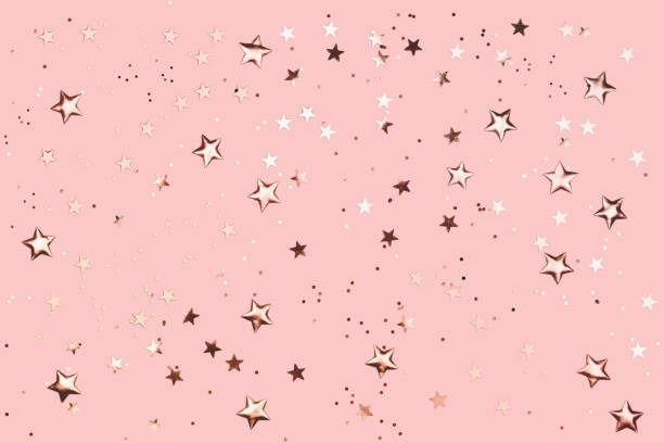 istock Rose gold decorations on pink pastel background. 1023766988
