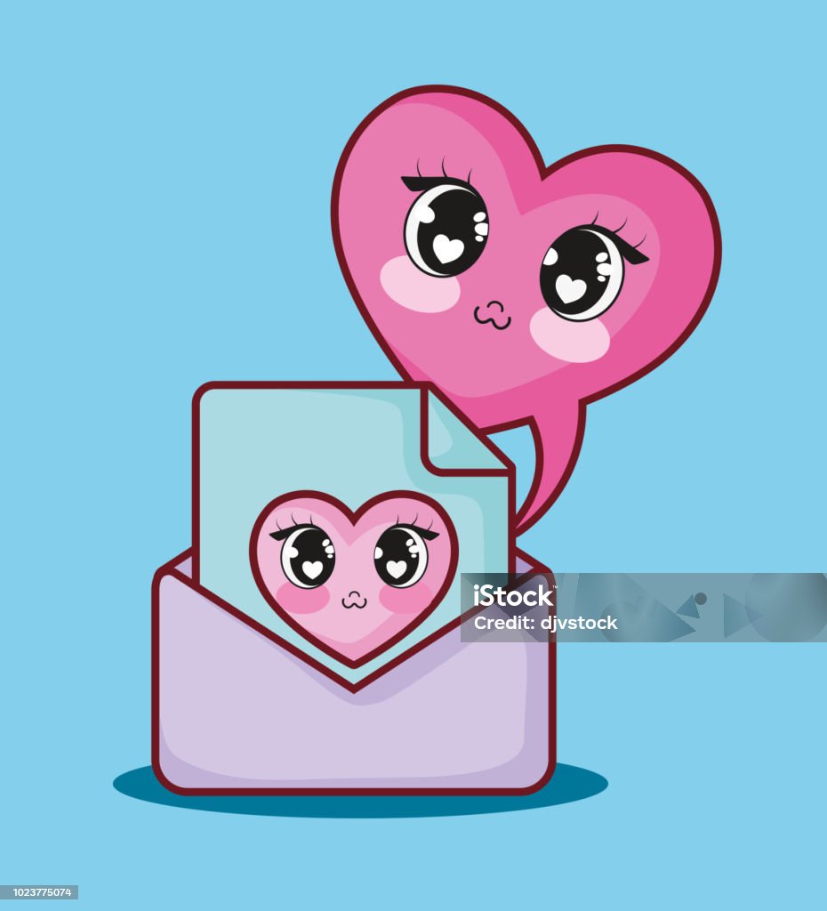 Cartoon Kawaii Love Letter Stock Illustration - Download Image Now