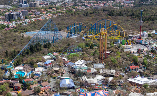 Mexico City, March 16, 2015: six flags amusement park in the southern part of Mexico City