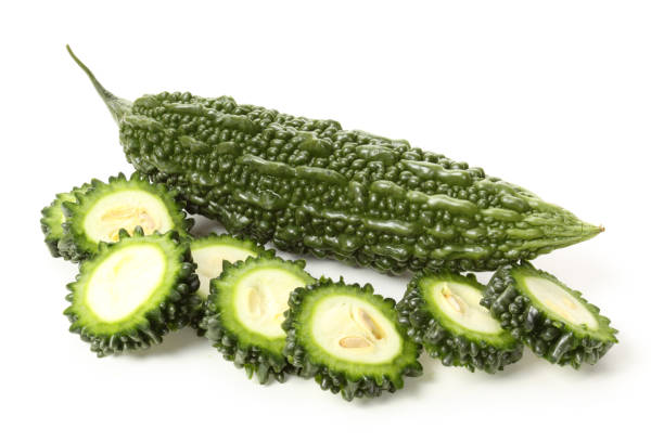 istock Bitter melon, food and herbal medicine  on white background 1023831724