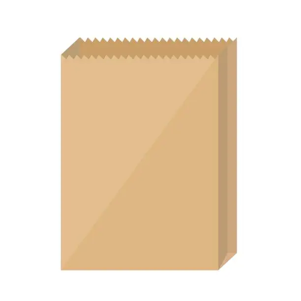 Vector illustration of Brown paper bags on white background