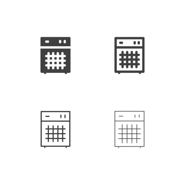 Vector illustration of Guitar Amplifier Icons - Multi Series