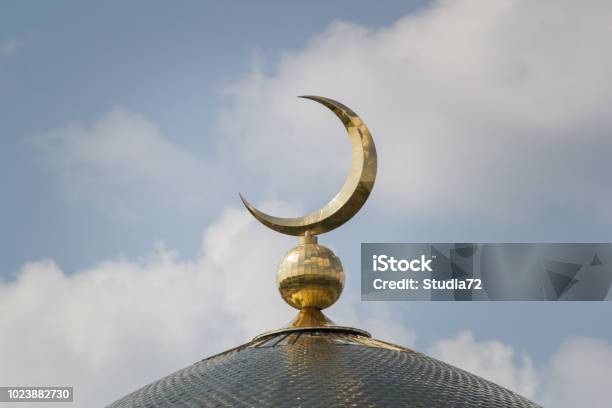 Islamic Moon The Sign On The Mosque Stock Photo - Download Image Now - Islam, Mosque, Symbol