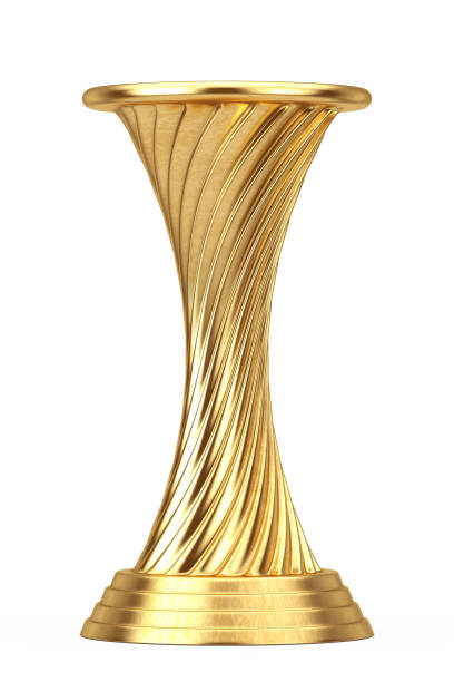 istock Golden Award Trophy Pedestal with Empty Space for Your Object. 3d Rendering 1023888768