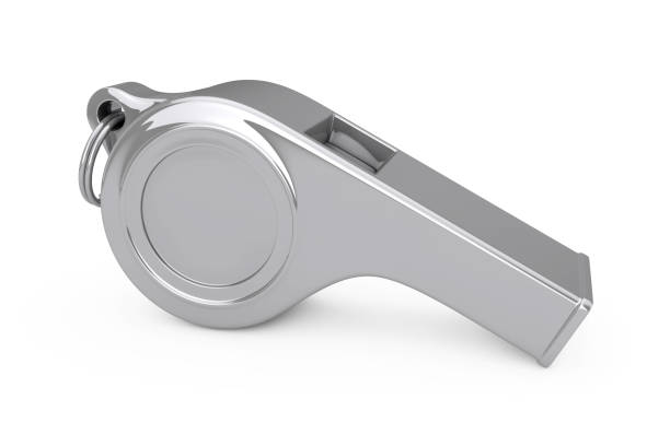 istock Classic Metal Coaches Whistle. 3d Rendering 1023888934