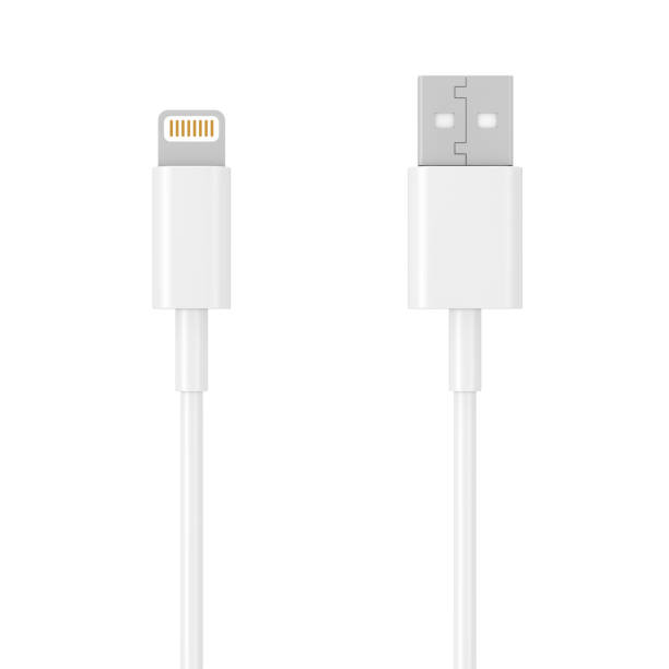 istock White 8 Pin Charger Cable for Smartphone. 3d Rendering 1023889288
