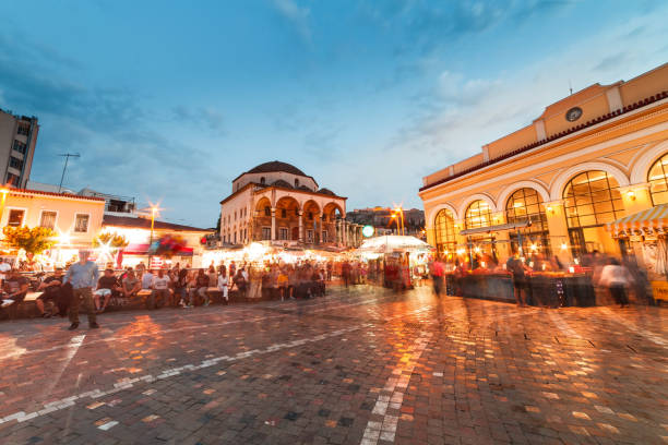istock Monastiraki Square in Athens Greece at night (Long Exposure) 1023896004