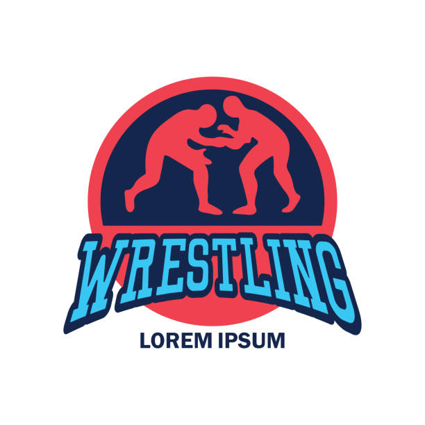 wrestling sport wrestling icon with text space for your slogan. vector illustration wrestling stock illustrations