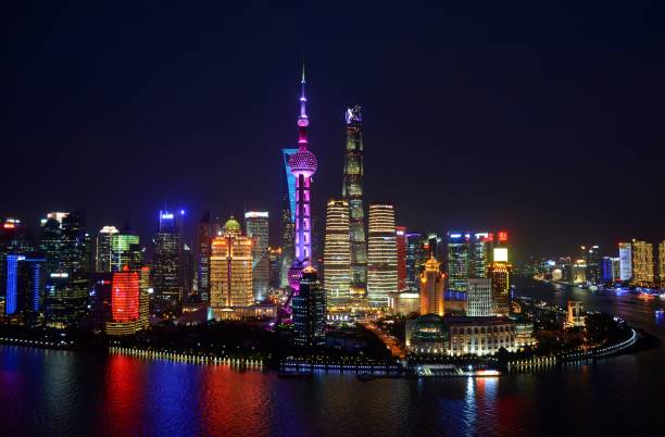 istock Lujiazui skyline by night, Shanghai, China 1023914448