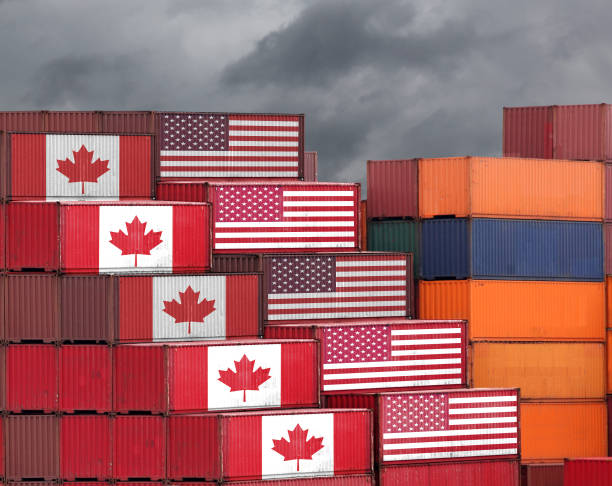istock Canada USA trade war tariff cargo container export import shipping 1023922890