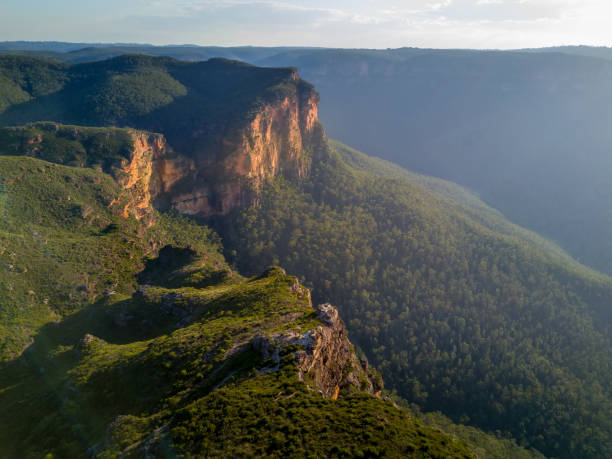 istock Govetts Gorge with late light and misty haze 1023923362
