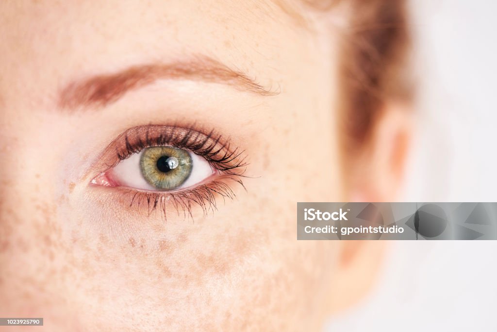 Close up of human's, left, green eye Eye Stock Photo