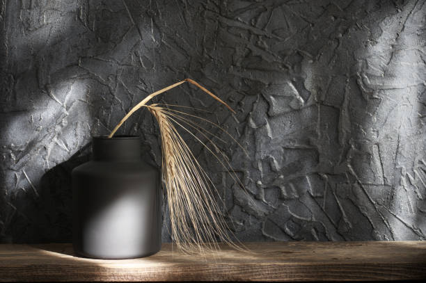 istock Black vase with ear, home decor 1023927848