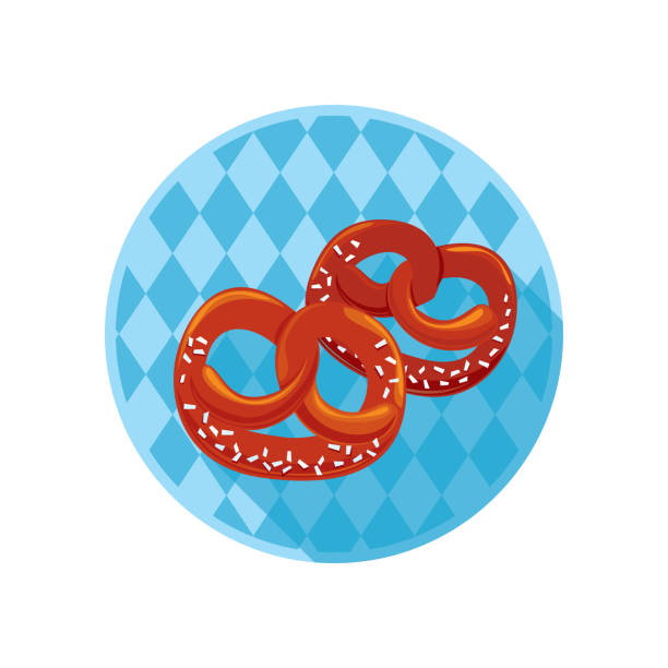 brezeln-symbol. oktoberfest - pretzel oktoberfest german culture beer stock-grafiken, -clipart, -cartoons und -symbole