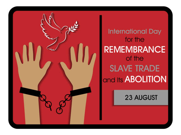 International Day for the Remembrance of the Slave Trade and Its Abolition International Day for the Remembrance of the Slave Trade and Its Abolition on August 23 Background background of slaves in chains stock illustrations