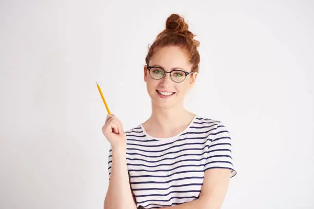 Photo of Portrait of creative woman at studio shot