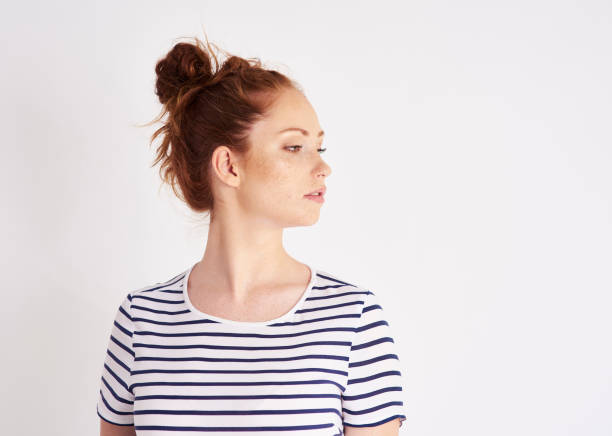 Resentful woman at studio shot