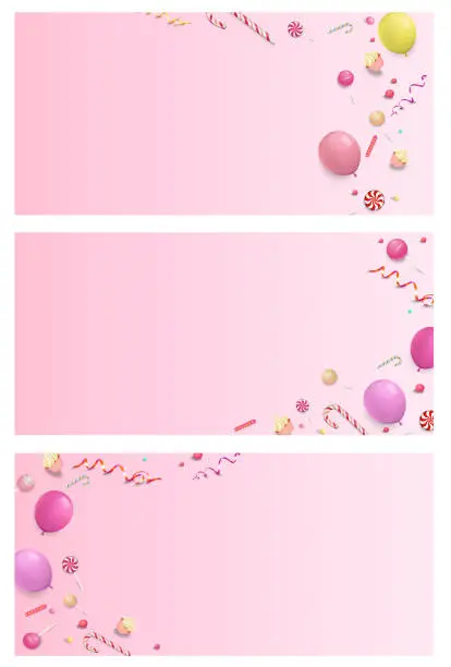 Vector illustration of Pink backgrounds with color festive pattern.