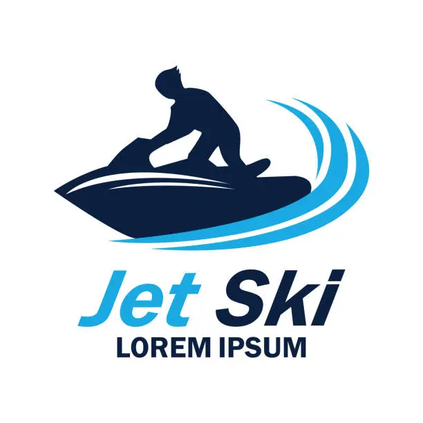 Vector illustration of jet ski insignia, vector illustration