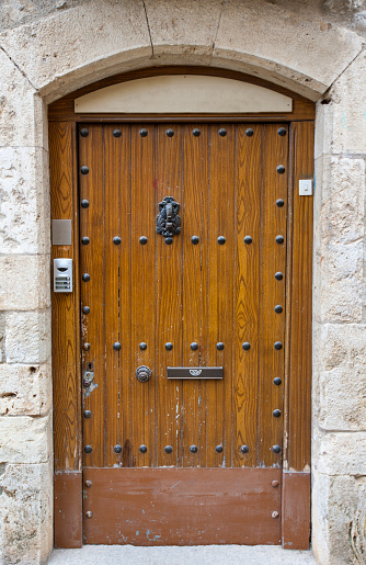 The old wooden door in France.