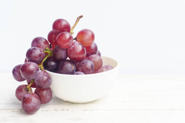 Close up of white grape bowl.