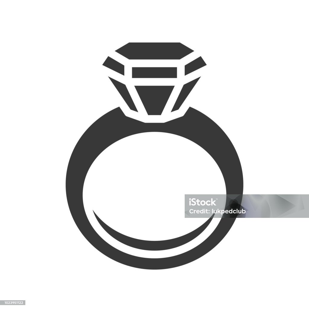 diamond ring, jewelry icon glyph style Adult stock vector