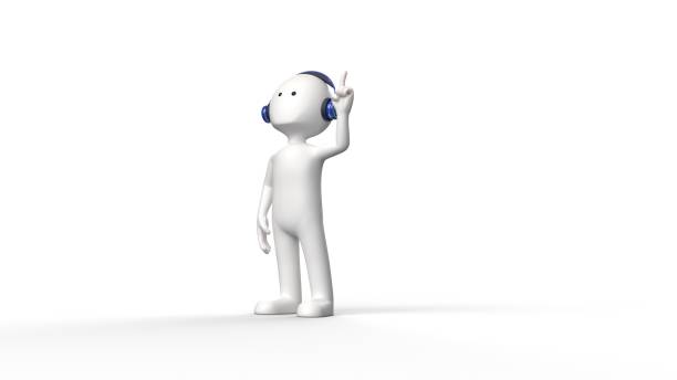 istock 3D render of a white stickman with headphones 1023955044