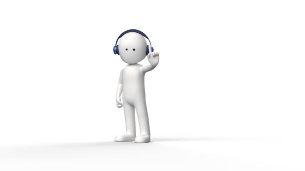 istock 3D render of a white stickman with headphones 1023955056