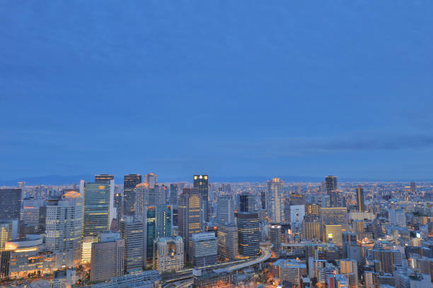 istock Twilights Osaka city downtown at Umeda Sky Building 1023959038