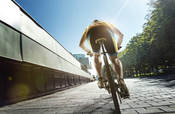 istock Cyclist portrait on urban day scene 1023963364