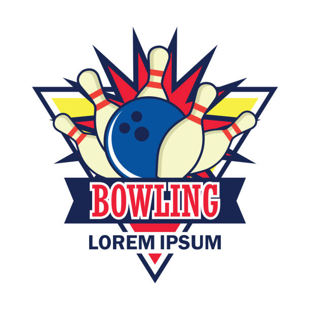 bowling insignia, vector illustration bowling insignia with text space for your slogan / tag line, vector illustration bowling ball stock illustrations