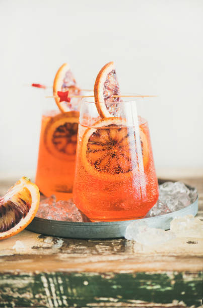 istock Spritz cocktail drink with orange and ice, copy space 1023977340