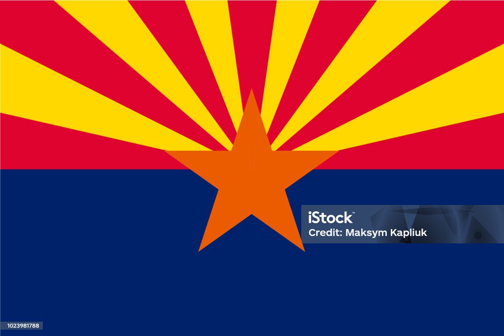 Vector flag of Arizona state, United States of America. Arizona stock vector