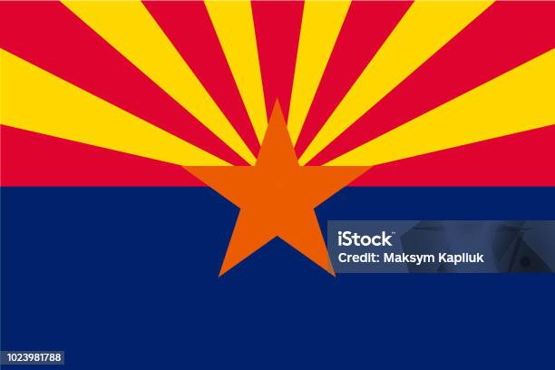 Vector Flag Of Arizona State United States Of America Stock Illustration - Download Image Now